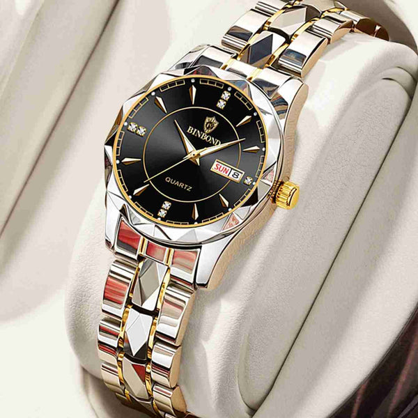 ELEGANT GOLD BLACK MEN WATCH