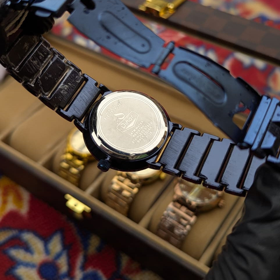 Dinar Stainless Steel Menโs Watch โ Waterproof | Date Display | Premium Gift Watch