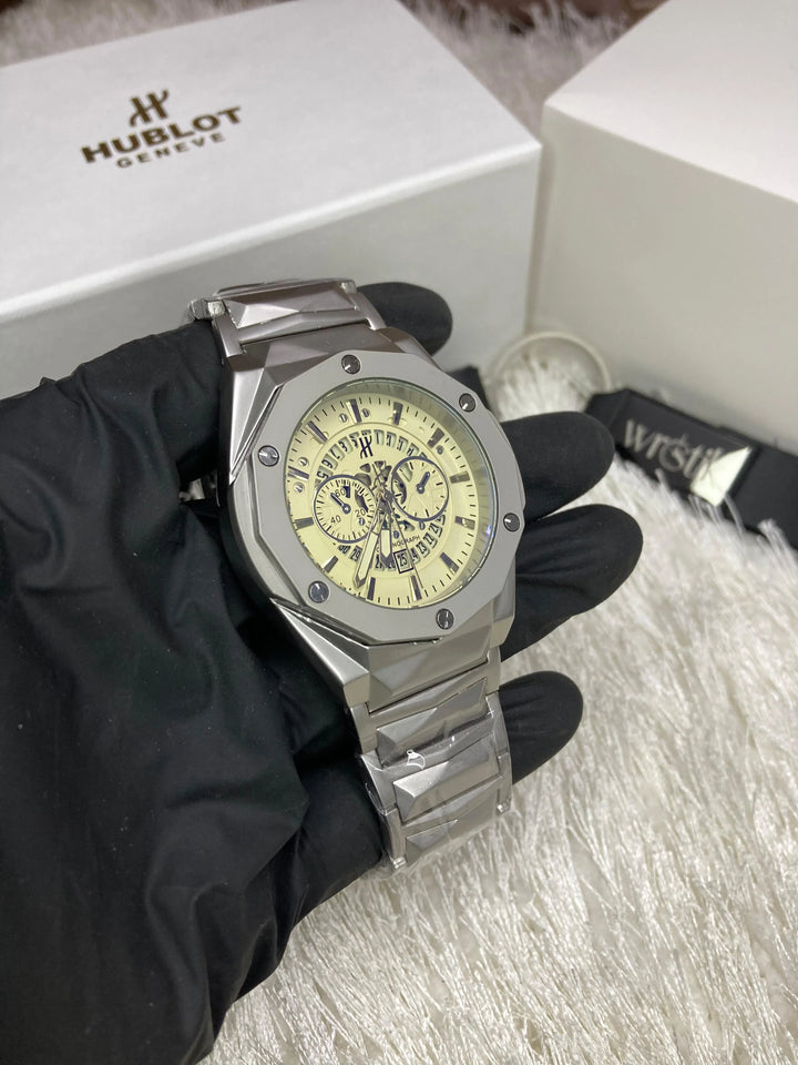 HBL Diamond Cut Chain – Off-White Dial